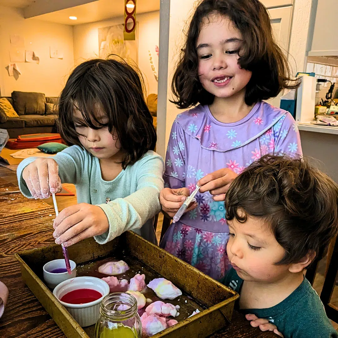 children making crafts