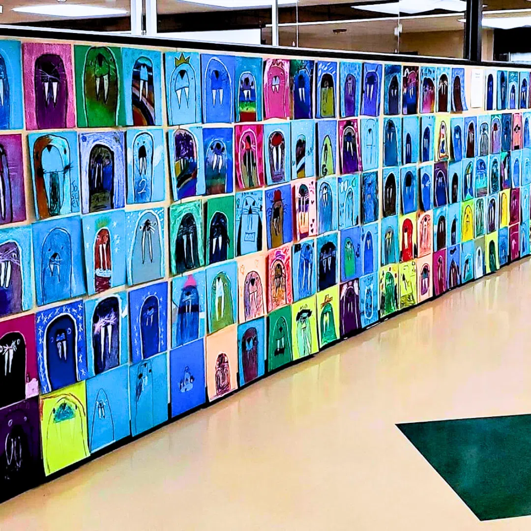 wall of artwork